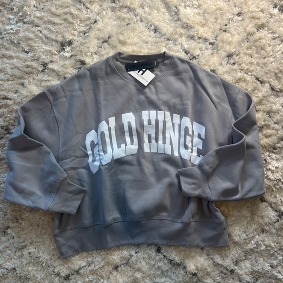 🩶 Gold Hinge Light Grey GH Wide Arm Sweatshirt Top - Picture 1 of 6